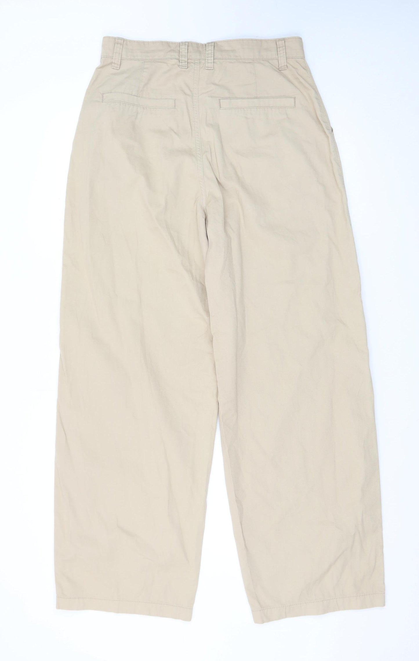 Mavi Women’s Beige Cargo Wide-Leg Cotton Trousers Size M