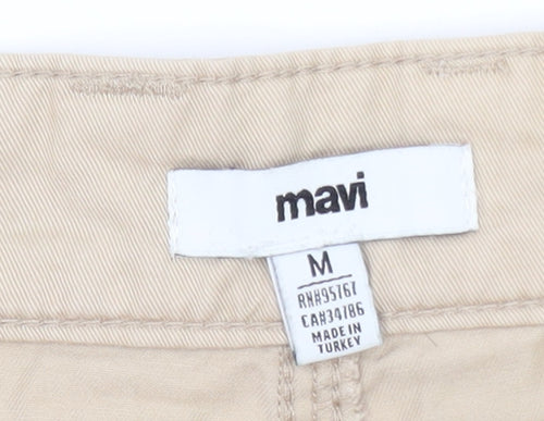 Mavi Women’s Beige Cargo Wide-Leg Cotton Trousers Size M