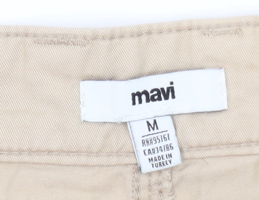 Mavi Women’s Beige Cargo Wide-Leg Cotton Trousers Size M