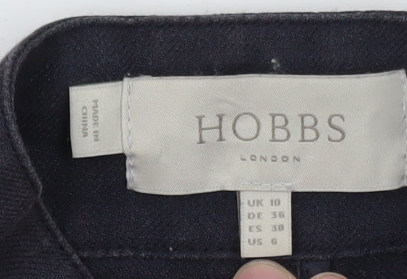 Hobbs Women Blue Linen Single-Breasted Blazer Jacket UK 10