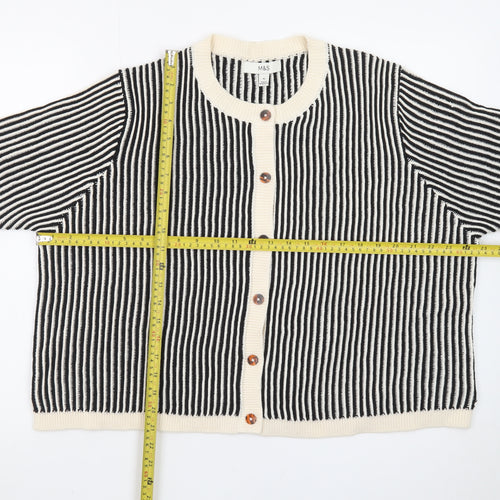 Marks and Spencer Women’s Black Striped Short Sleeve Cardigan XL