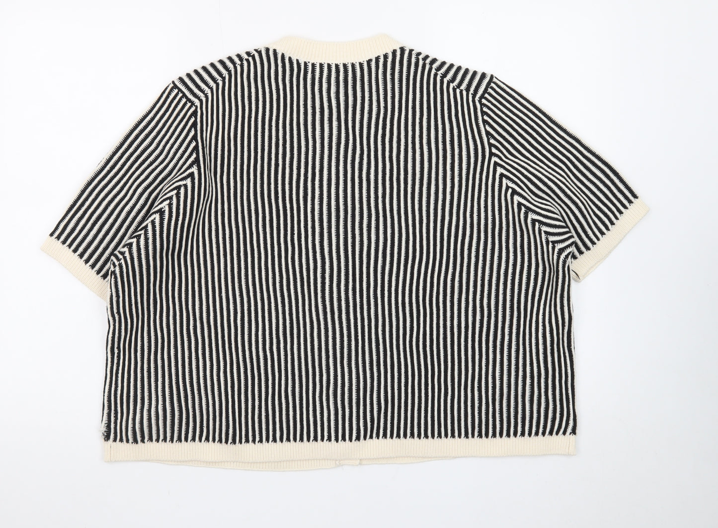 Marks and Spencer Women’s Black Striped Short Sleeve Cardigan XL