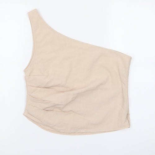 4th & Reckless Women’s Beige One Shoulder Camisole Blouse Size 12