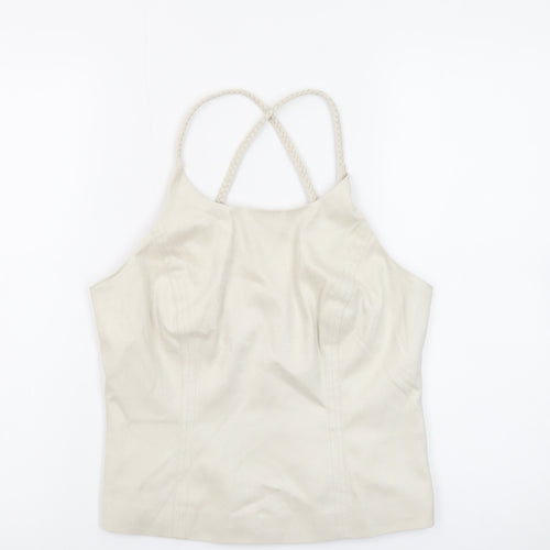 Next Women’s Beige Halter Camisole Top Size 14 Stretch Polyester