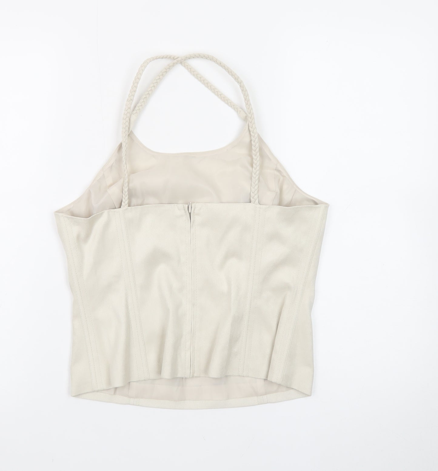 Next Women’s Beige Halter Camisole Top Size 14 Stretch Polyester