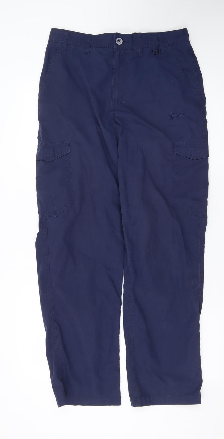 Hi Gear Women's Blue Cargo Trousers Size 32 Elastic Waist Outdoor Workwear