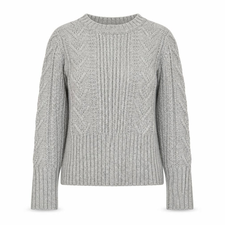 Gap Women Grey Cable-Knit Jumper S Classic Winter Knitwear