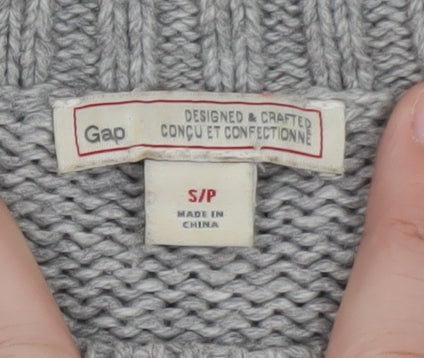 Gap Women Grey Cable-Knit Jumper S Classic Winter Knitwear