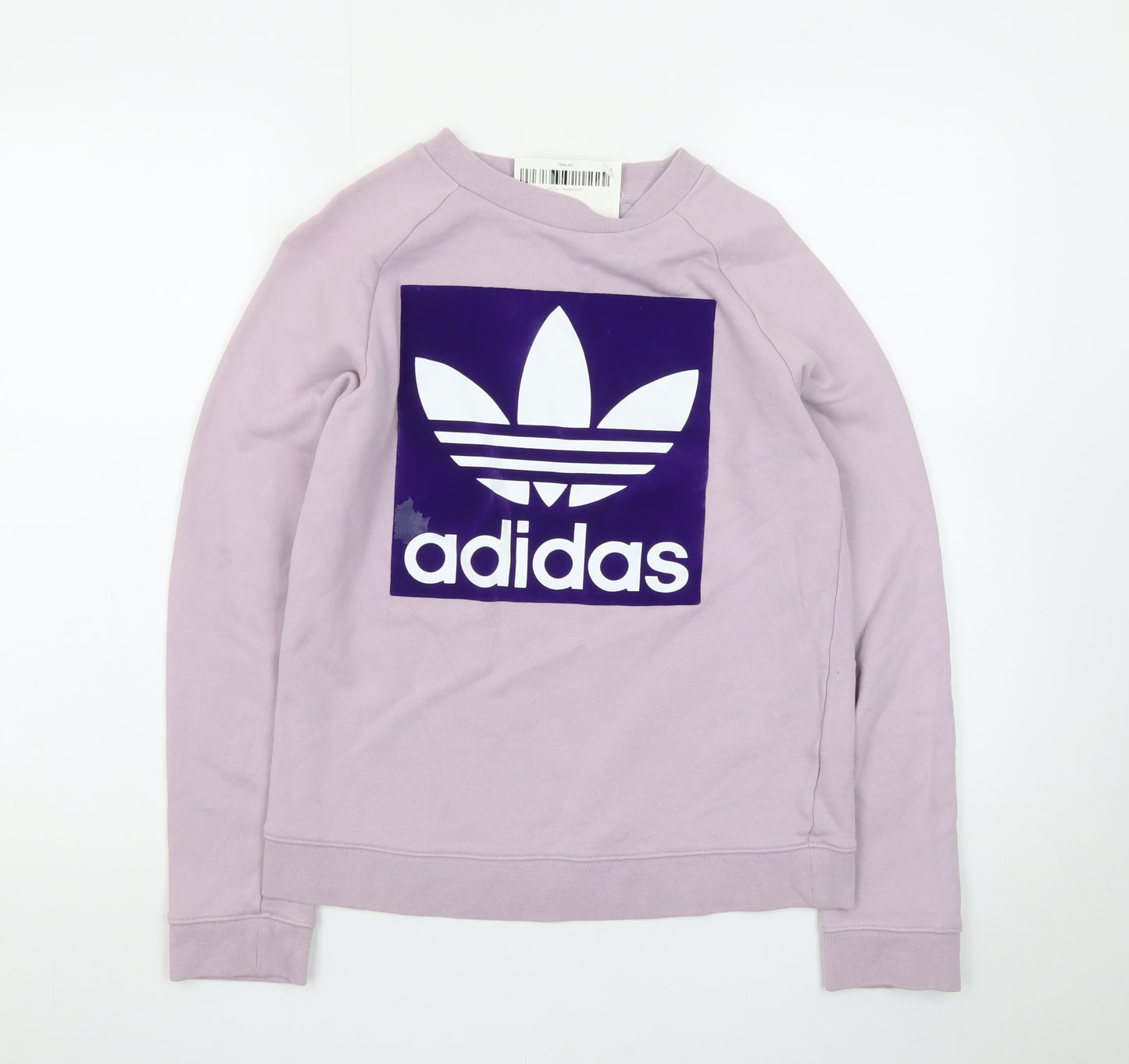 Adidas Womens Lilac Sweatshirt Size 10 Purple Trefoil Logo Pullover