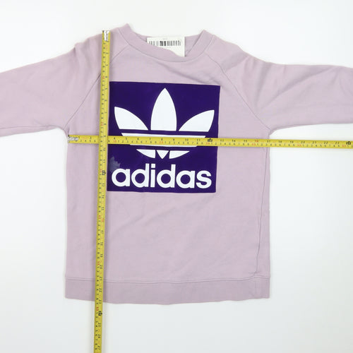 Adidas Womens Lilac Sweatshirt Size 10 Purple Trefoil Logo Pullover