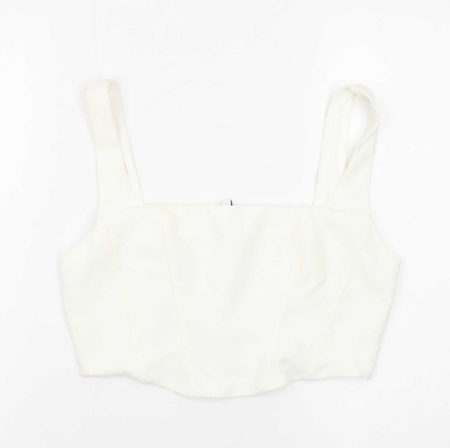 Stradivarius Women Ivory Camisole Tank Top Size 12 Slim Fit