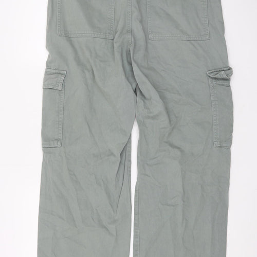 Pull&Bear Men’s Green Cargo Trousers Size M Regular Fit