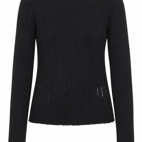 White Fox Women's Black XS Slim Fit Knit Long Sleeve Top