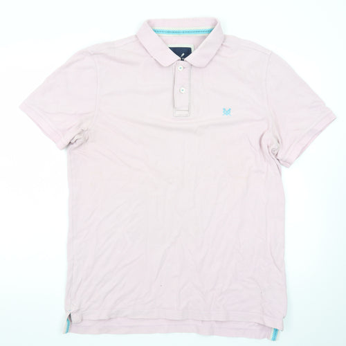 Crew Clothing Co. Men's Pink Cotton Polo Shirt Size L Classic Fit
