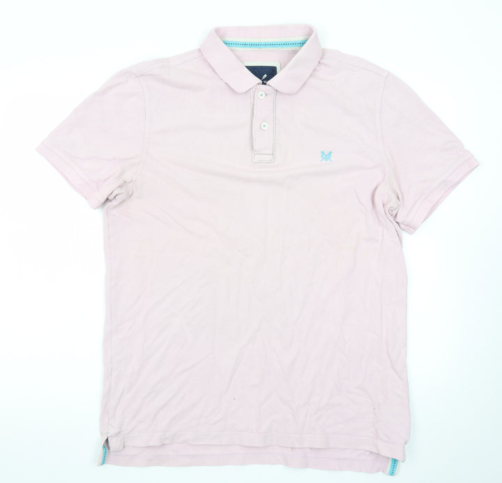 Crew Clothing Co. Men's Pink Cotton Polo Shirt Size L Classic Fit