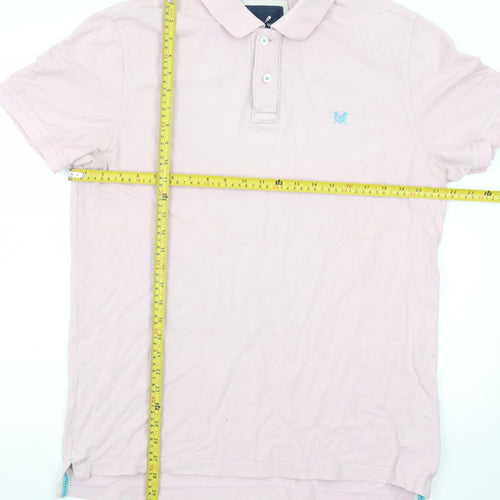 Crew Clothing Co. Men's Pink Cotton Polo Shirt Size L Classic Fit