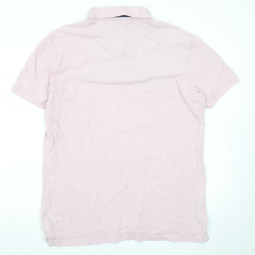Crew Clothing Co. Men's Pink Cotton Polo Shirt Size L Classic Fit