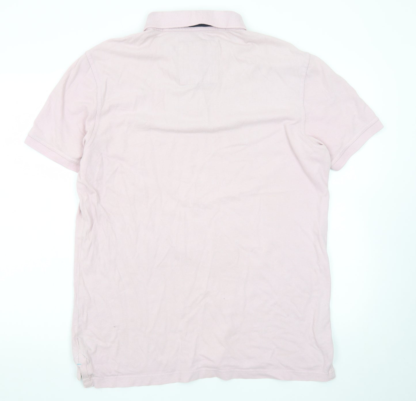 Crew Clothing Co. Men's Pink Cotton Polo Shirt Size L Classic Fit