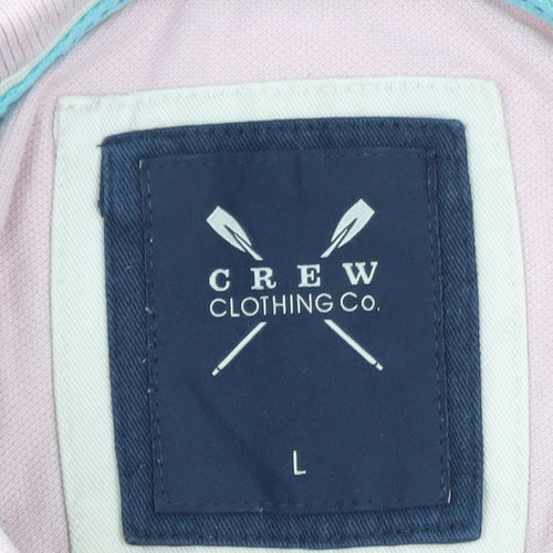 Crew Clothing Co. Men's Pink Cotton Polo Shirt Size L Classic Fit