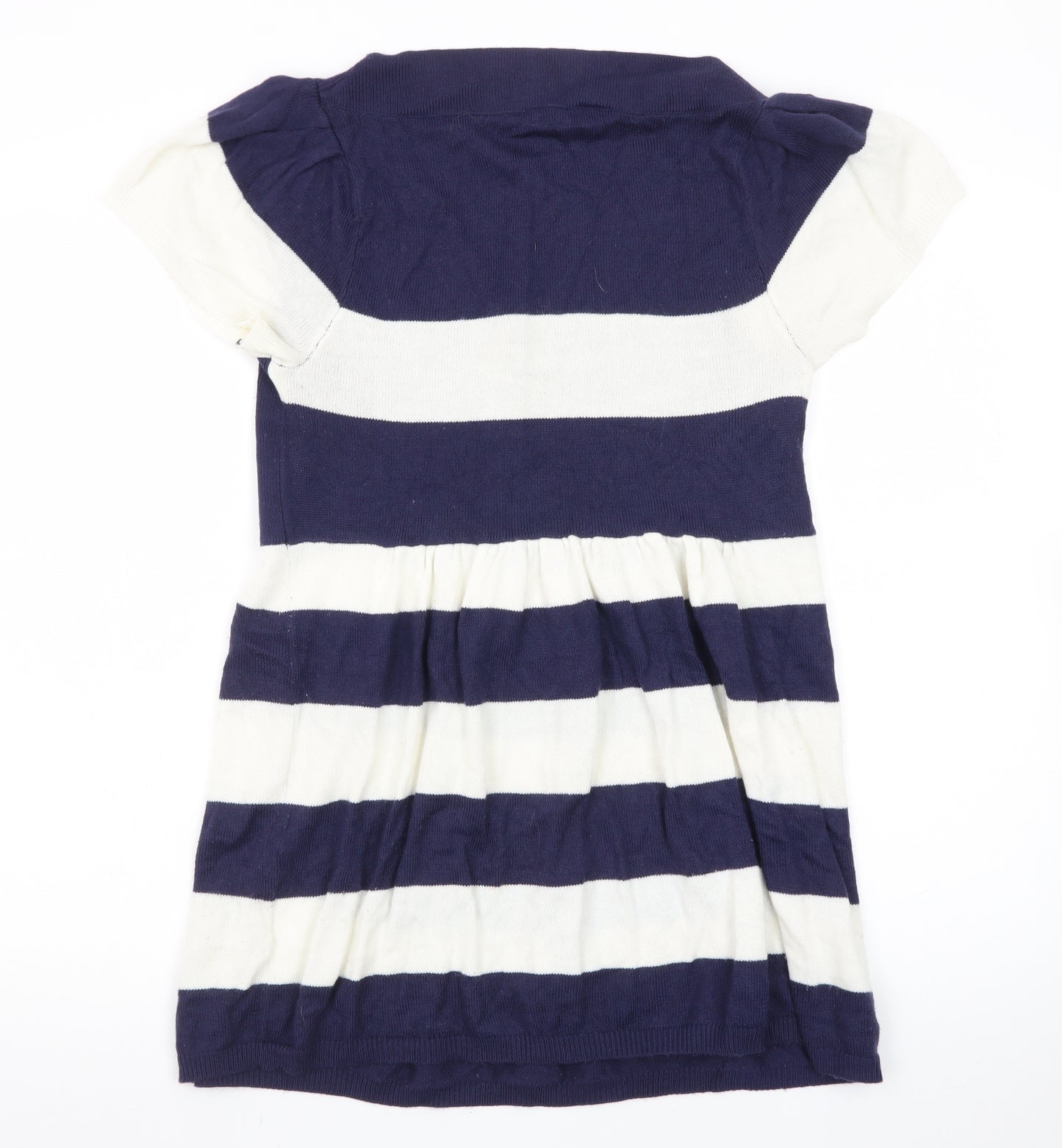 Store Twenty One Women Blue Striped Knit Skater Dress Size 14
