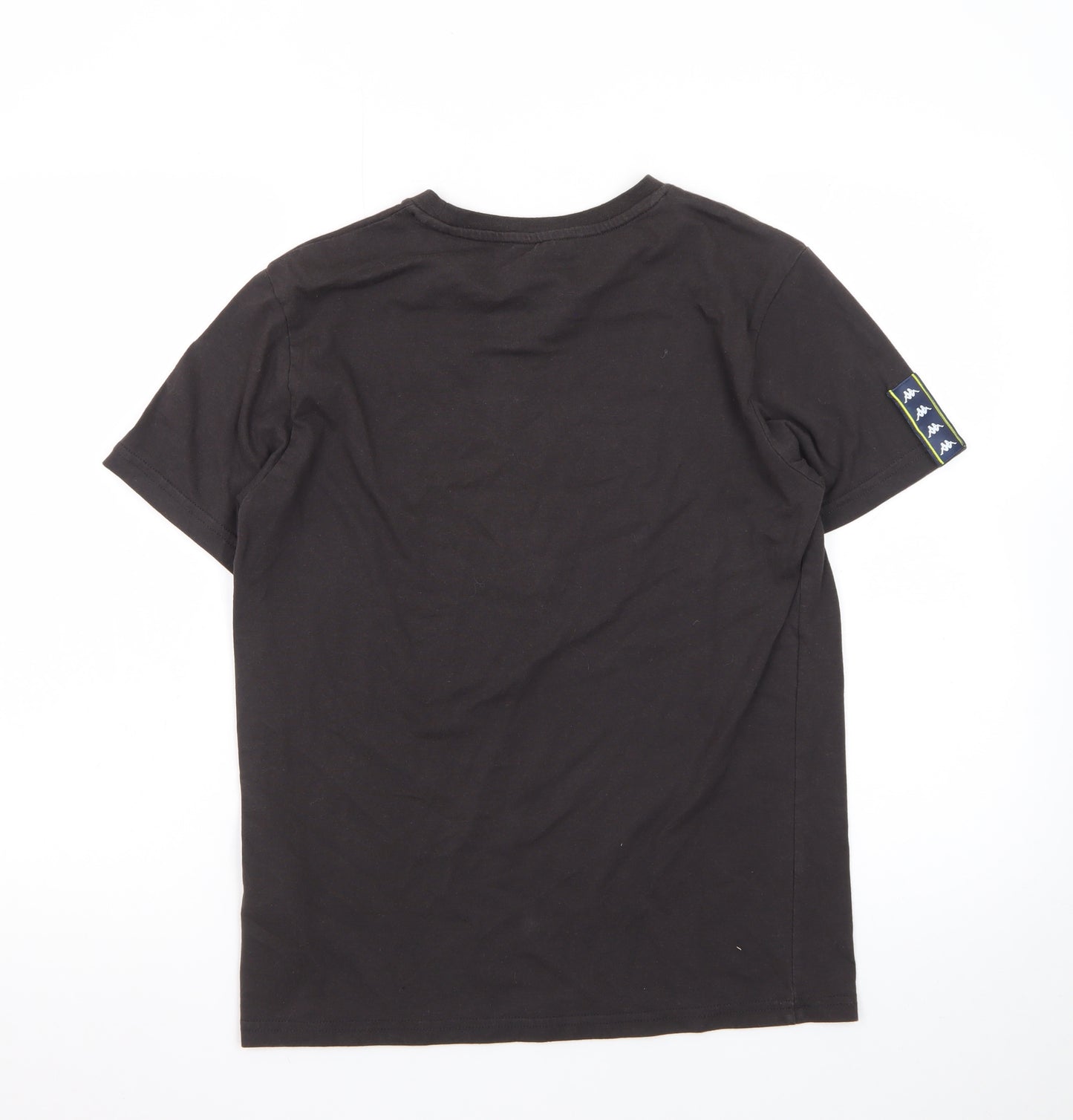 Kappa Men’s Black Leeds United Short Sleeve Graphic Cotton T-Shirt Medium
