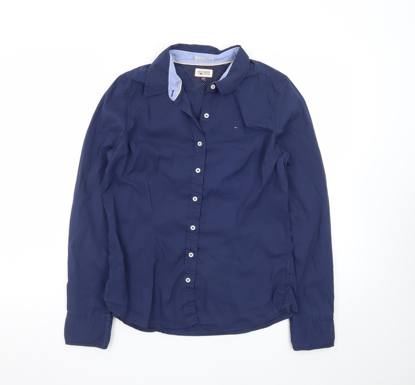 Hilfiger Denim Men's Blue Slim Fit Long Sleeve Button-Up Shirt M
