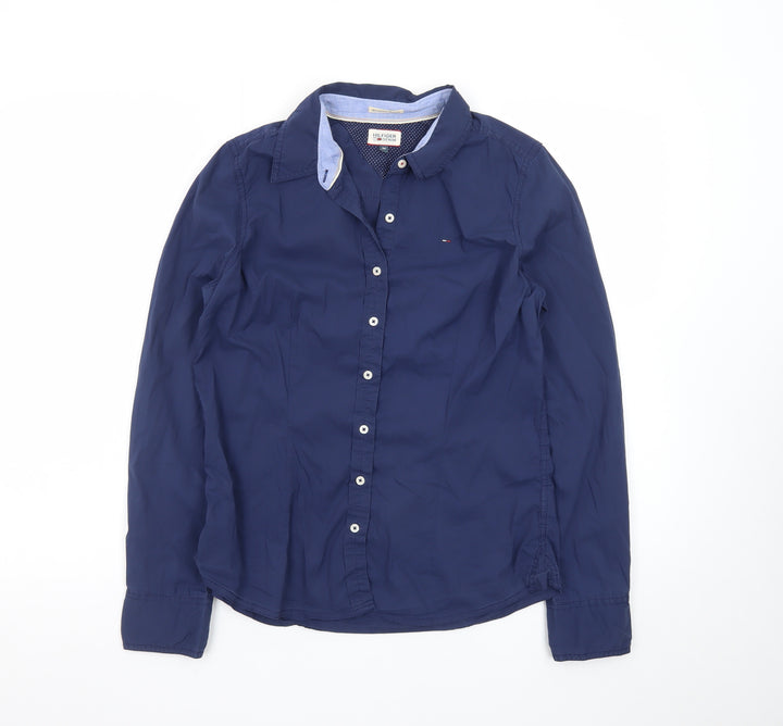 Hilfiger Denim Men's Blue Slim Fit Long Sleeve Button-Up Shirt M