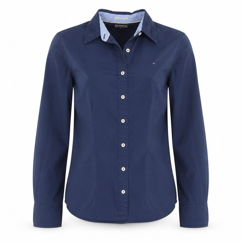 Hilfiger Denim Men's Blue Slim Fit Long Sleeve Button-Up Shirt M