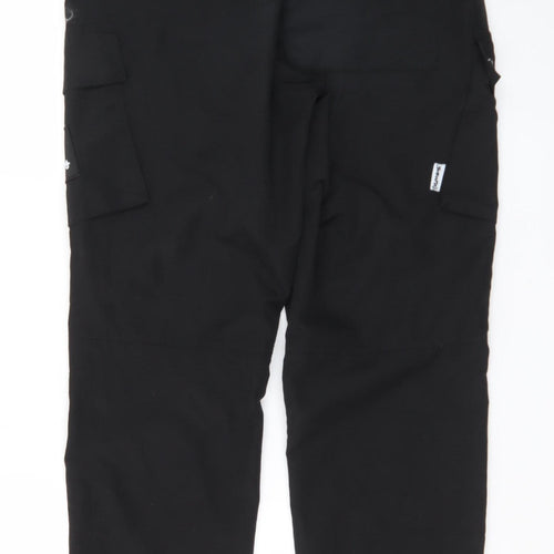 Money Womens Black Cargo Trousers L Elastic Waist Pockets Streetwear