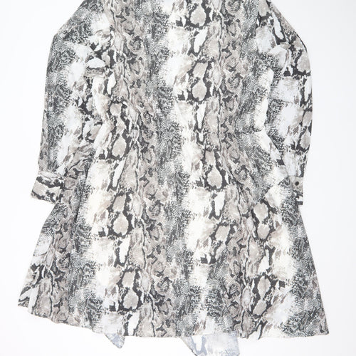 Star by Julien Macdonald Women’s Grey Snake Print Fit & Flare Dress Size 18