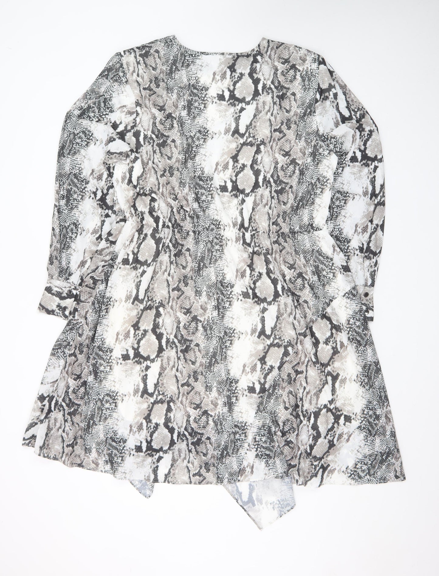 Star by Julien Macdonald Women’s Grey Snake Print Fit & Flare Dress Size 18
