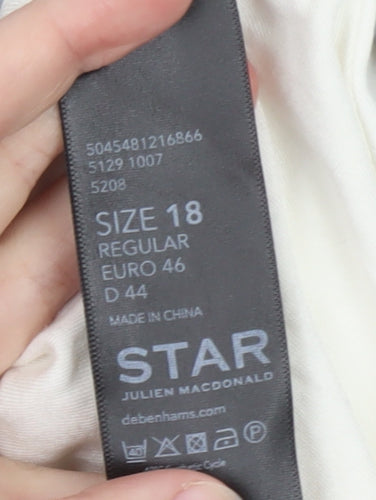 Star by Julien Macdonald Women’s Grey Snake Print Fit & Flare Dress Size 18