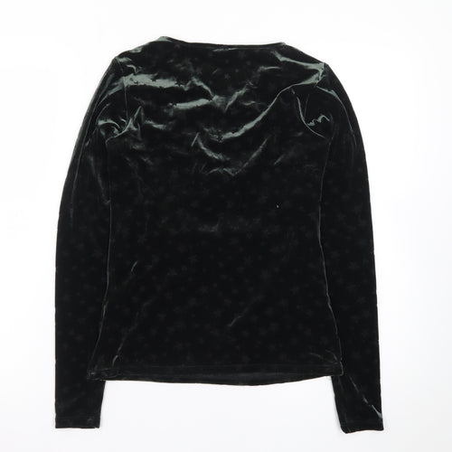 Monsoon Womens Black Velvet Long Sleeve Tunic Blouse Size S