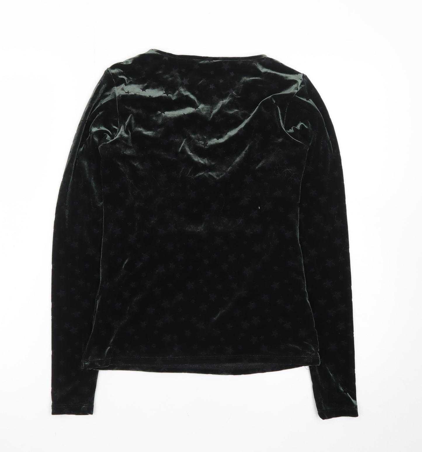 Monsoon Womens Black Velvet Long Sleeve Tunic Blouse Size S