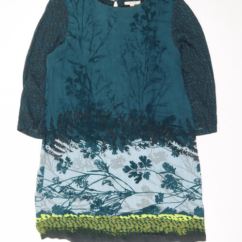 White Stuff Womens Blue Floral Shift Dress Size 12 Knee Length