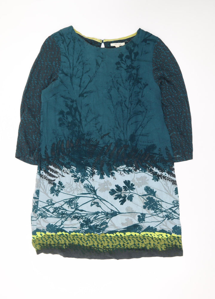 White Stuff Womens Blue Floral Shift Dress Size 12 Knee Length