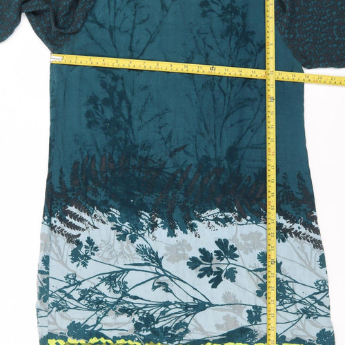 White Stuff Womens Blue Floral Shift Dress Size 12 Knee Length