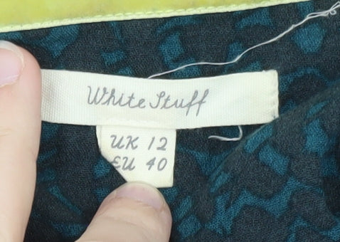 White Stuff Womens Blue Floral Shift Dress Size 12 Knee Length