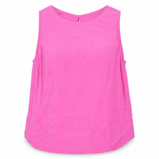 Front view of Boden Women Pink Sleeveless Chiffon Blouse UK 10