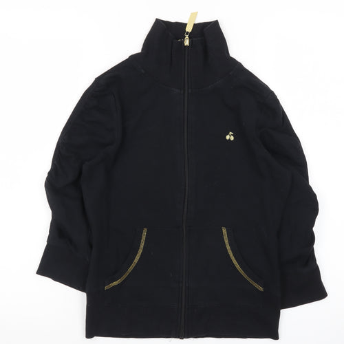 Evie Women's Black Full Zip Basic Jacket Size 10 Cotton Blend
