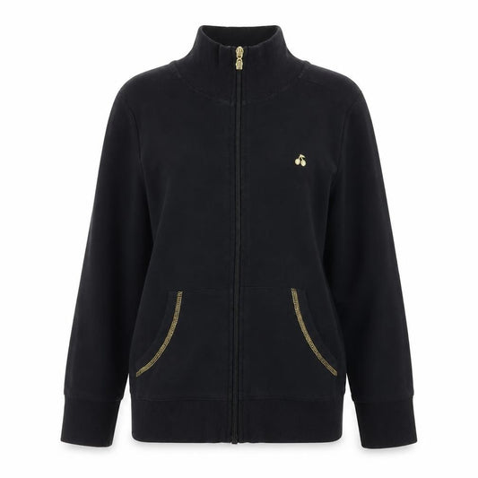Front view of Evie Women's Black Full Zip Basic Jacket, size 10, Cotton Blend