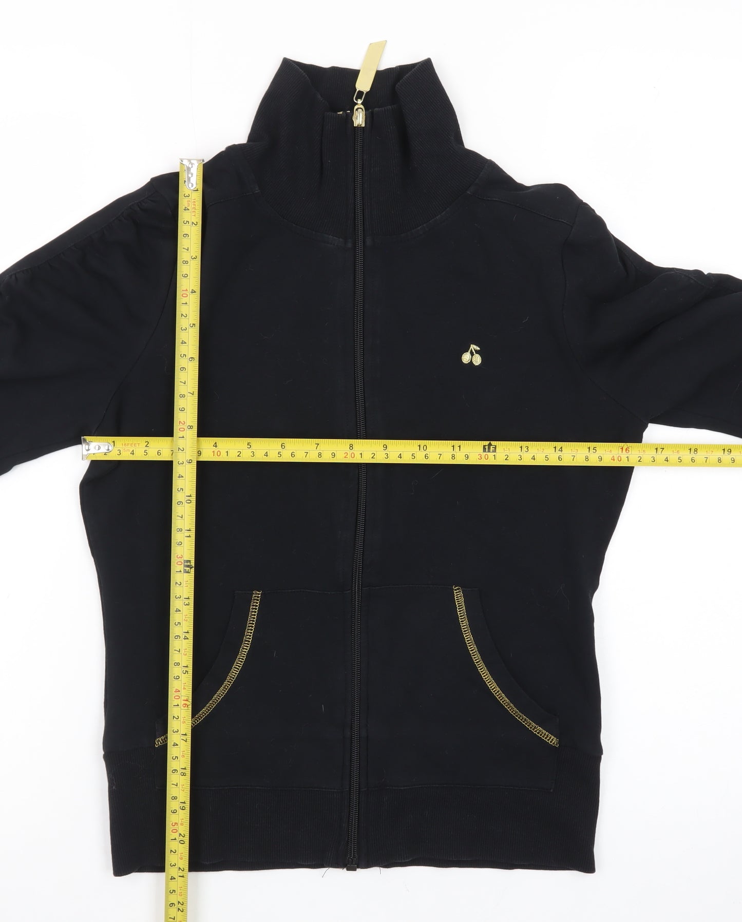 Evie Women's Black Full Zip Basic Jacket Size 10 Cotton Blend