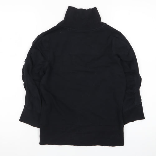 Evie Women's Black Full Zip Basic Jacket Size 10 Cotton Blend