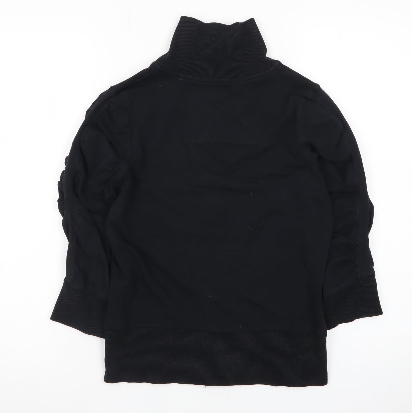 Evie Women's Black Full Zip Basic Jacket Size 10 Cotton Blend