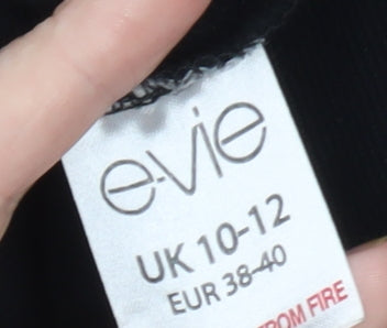 Evie Women's Black Full Zip Basic Jacket Size 10 Cotton Blend