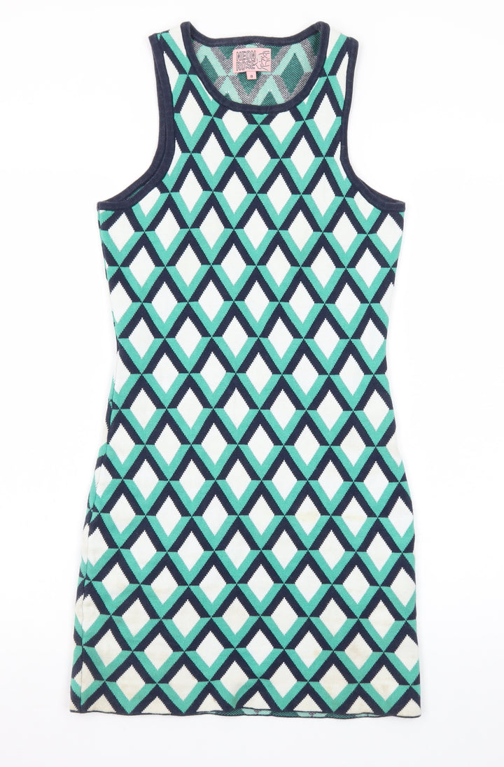 Neon Rose Womens Multicoloured Geometric Bodycon Dress Size 8