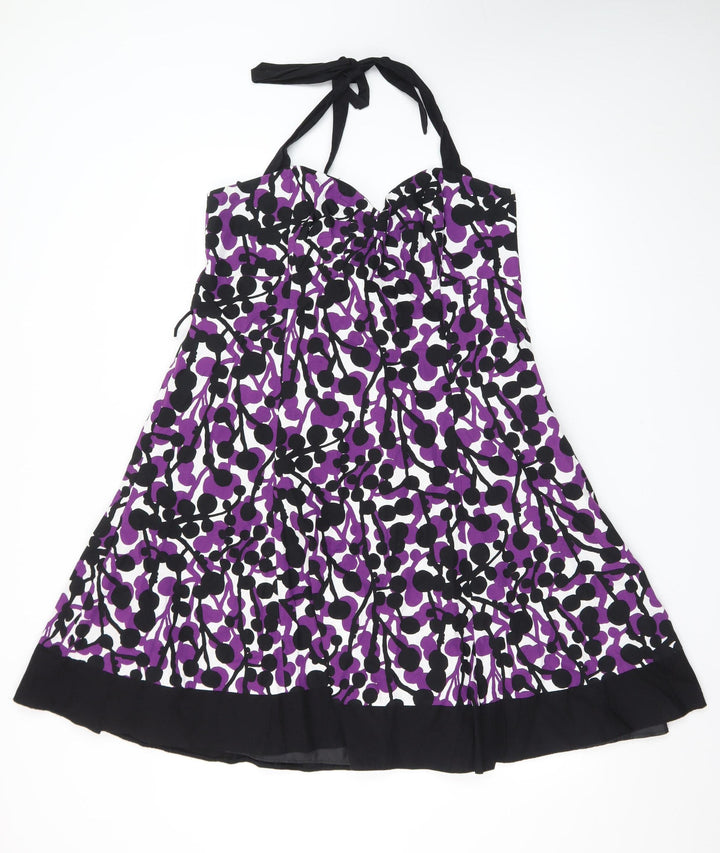 Rocha John Rocha Women’s Petite Multicoloured Size 16 Halter A-Line Dress