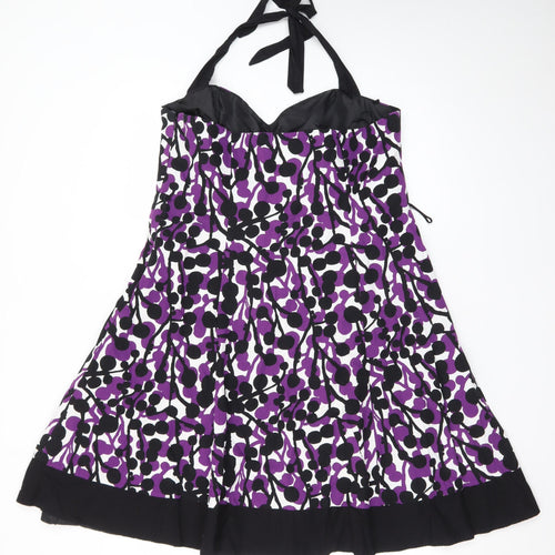 Rocha John Rocha Women’s Petite Multicoloured Size 16 Halter A-Line Dress