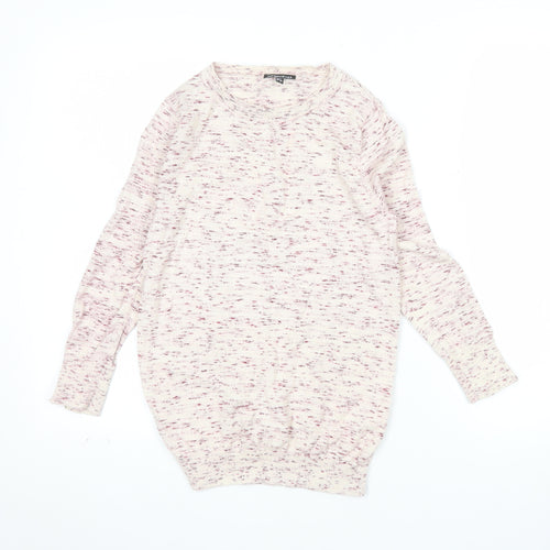Warehouse Women Beige Cotton Knit Long Sleeve Pullover Jumper UK 8