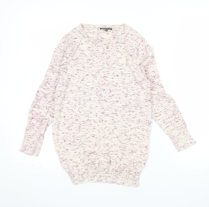 Warehouse Women Beige Cotton Knit Long Sleeve Pullover Jumper UK 8